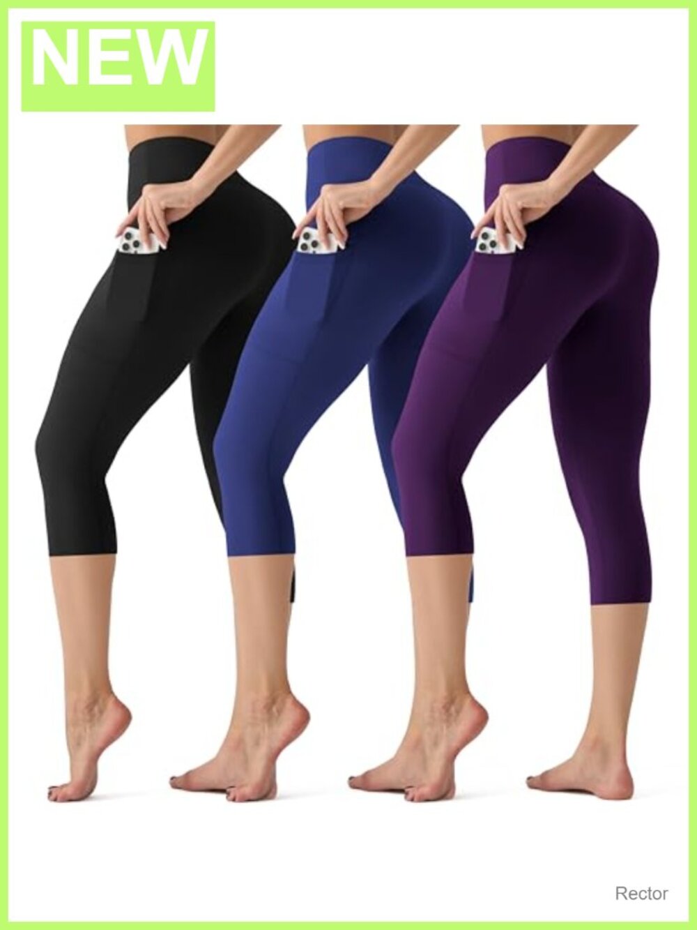 3 Pack High Waisted Tummy Control Yoga Leggings with Pockets